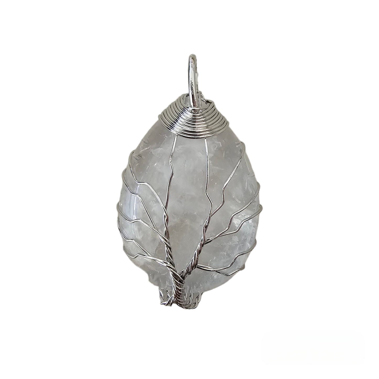 Anhänger Lebensbaum Bergkristall | Silber, Weiß